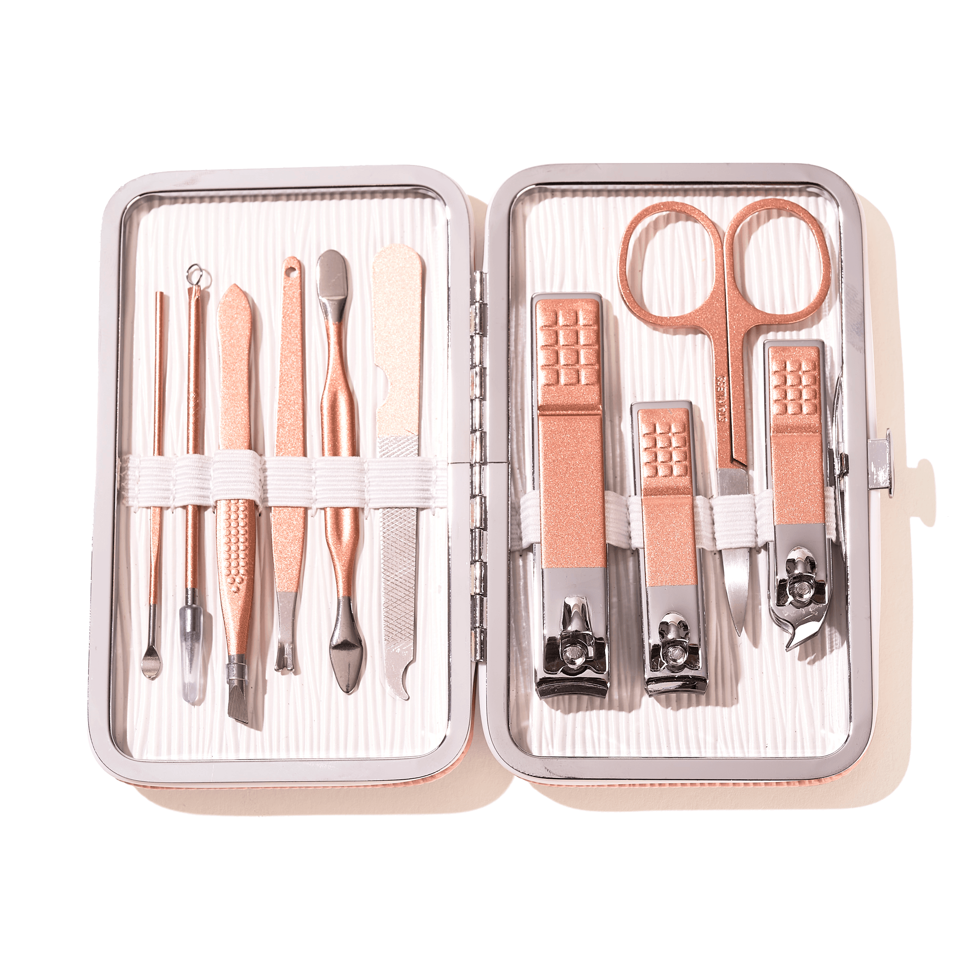 Blossom 10 in 1 Professional Manicure, Pedicure + Facial Tools Grooming  Kit, Stainless Steel Nailcare Nail Clipper Kit with Nail Care Tools, Travel